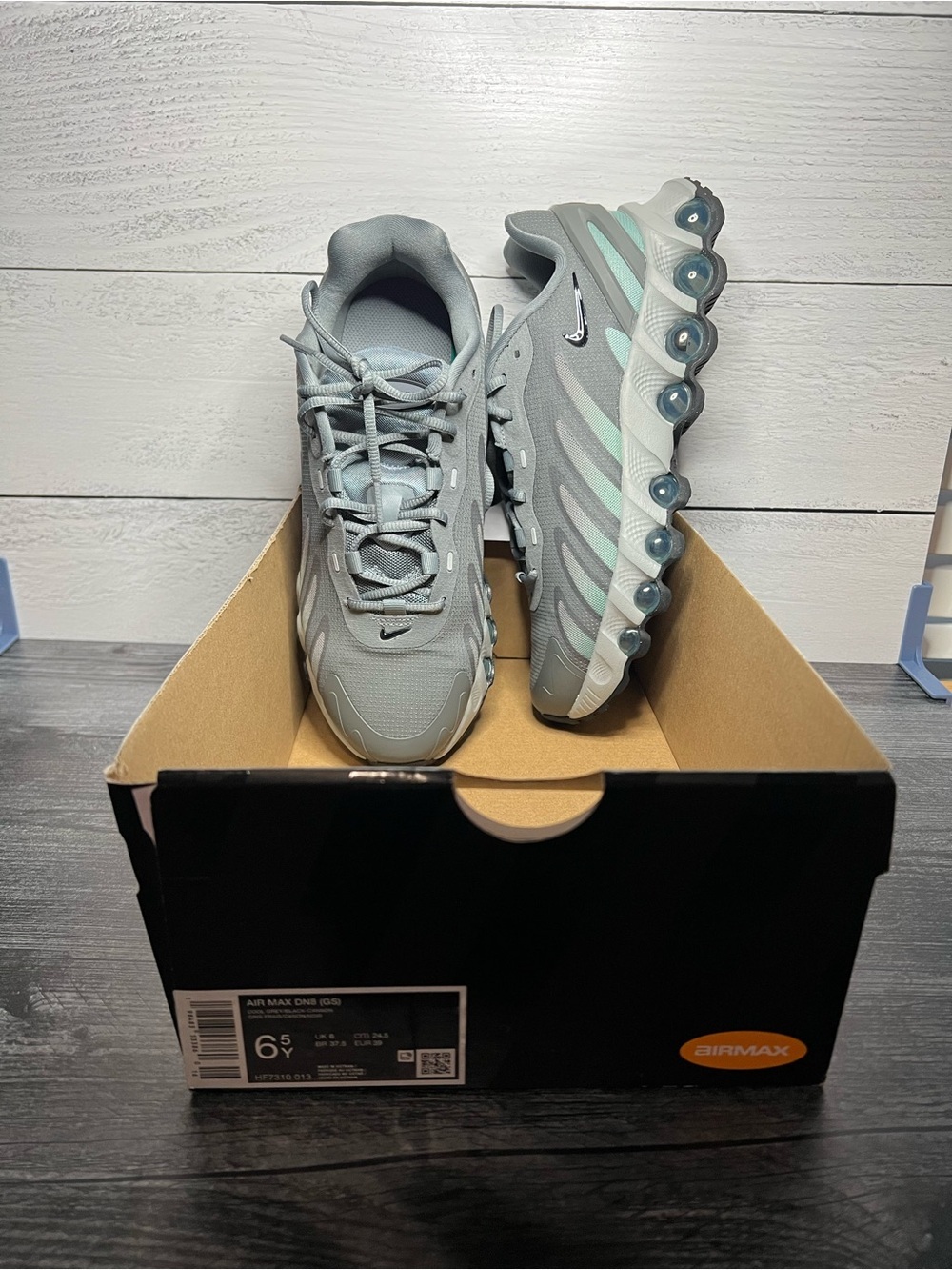 Nike Grey and Mint Air Max DN8 Lightweight Trainers